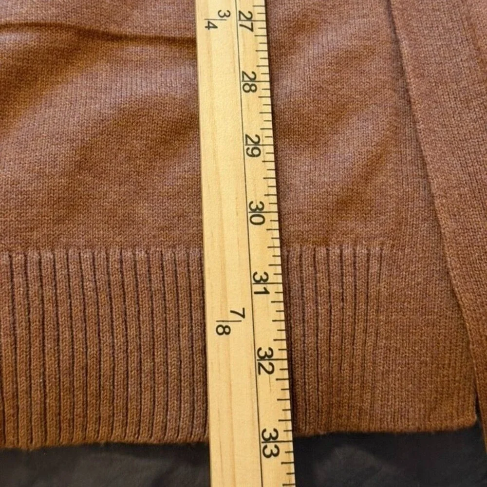 J. Jill Colorblock Cardigan Minimalist Women M Tan Cream Brown Earth Tones NEW